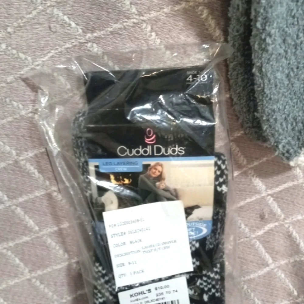 COPY - Women's socks 1 pair Cuddle duds and 2 others NWT